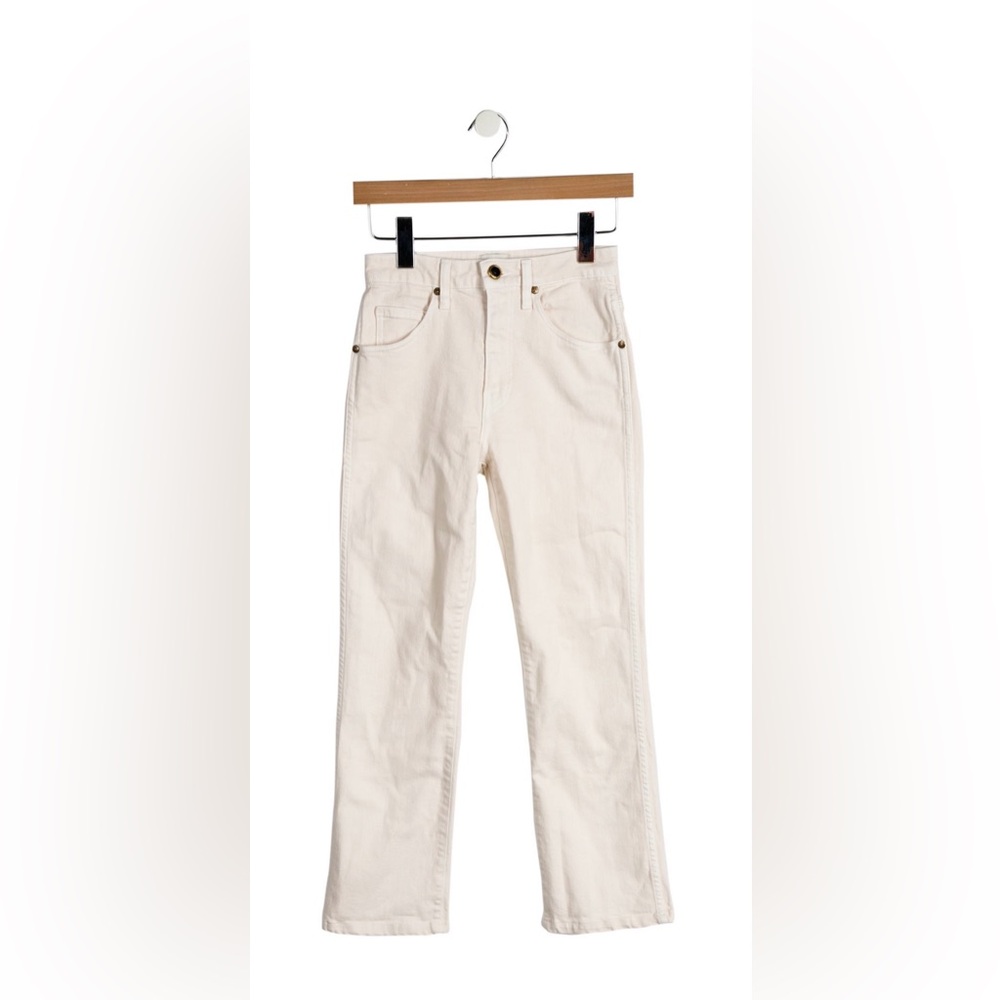 KHAITE Cream Boot Cut Jeans